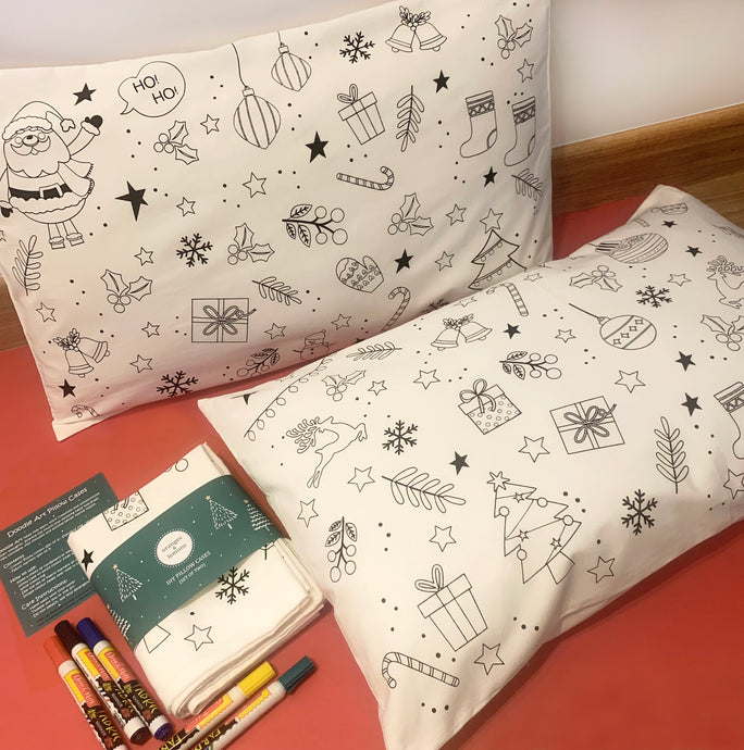 DIY Doodle Art Pillow Cases (Christmas Theme) - Oranges and Lemons