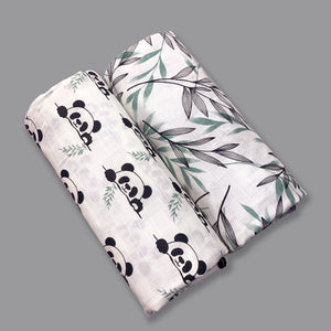 Playful Pandas - Organic Muslin Swaddles  (Set of Two) - Oranges and Lemons