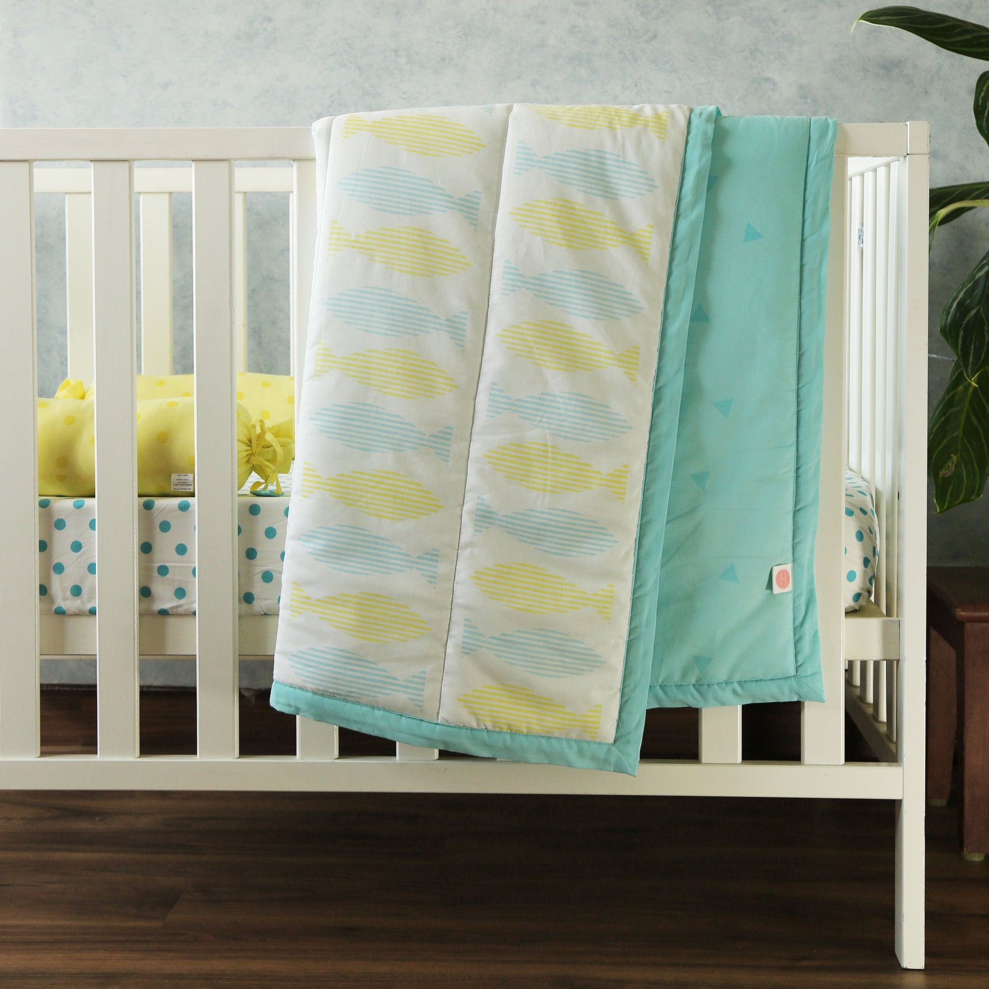 Counting Fish - Organic Quilt (Night Blanket) - Oranges and Lemons