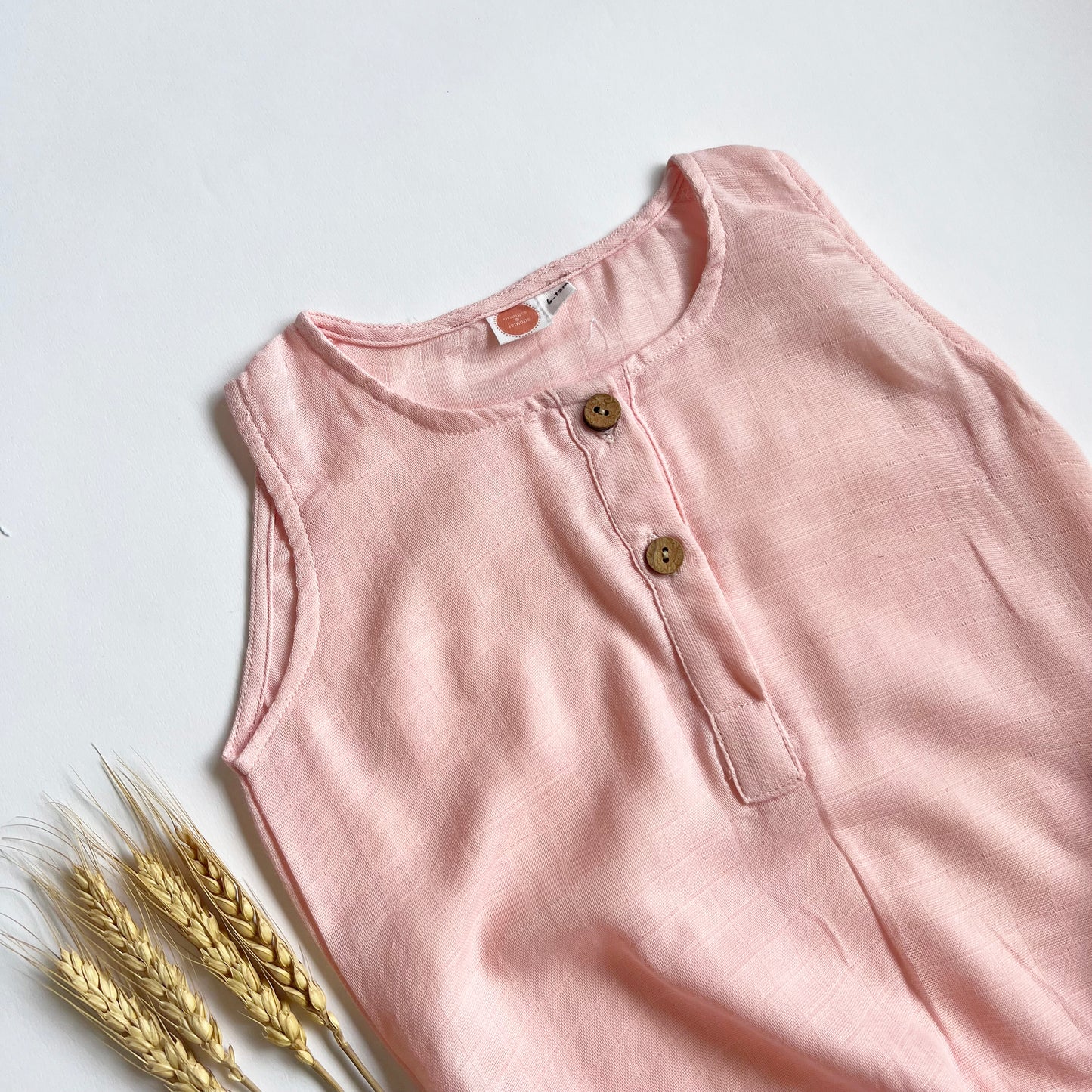 Organic Muslin Romper - Pink - Oranges and Lemons