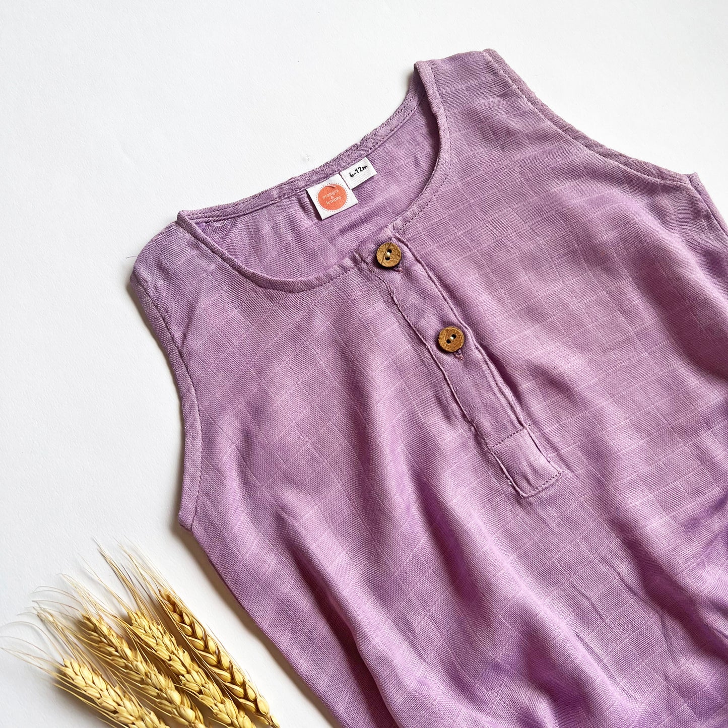 Organic Muslin Romper - Purple - Oranges and Lemons