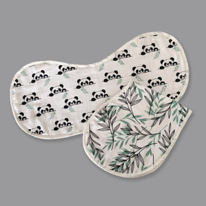 Playful Pandas - Organic Muslin Burpy Bibs (Set of Two) - Oranges and Lemons