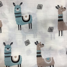 Load image into Gallery viewer, Lovely Llamas - Organic Muslin Swaddles  (Set of Two) - Oranges and Lemons
