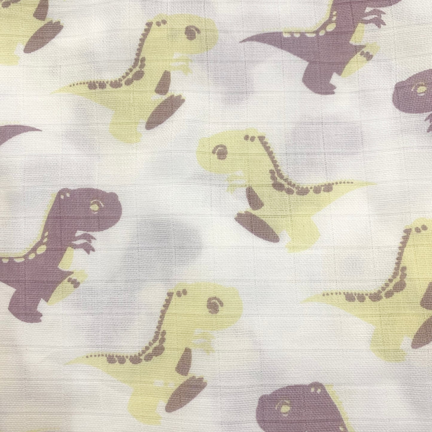 Dancing Dinasaurs - Organic Muslin Swaddles  (Set of Two) - Oranges and Lemons