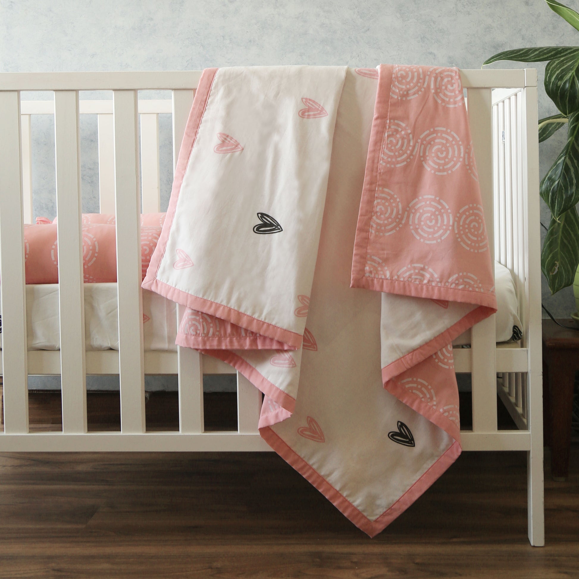 Little Hearts - Organic Dohar (Day Blanket) - Oranges and Lemons