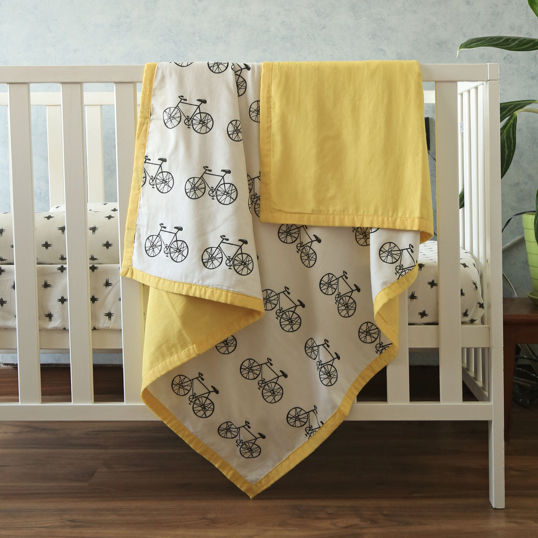 Ting-a-Ling... Let's go Cycling - Organic Dohar (Day Blanket) - Oranges and Lemons