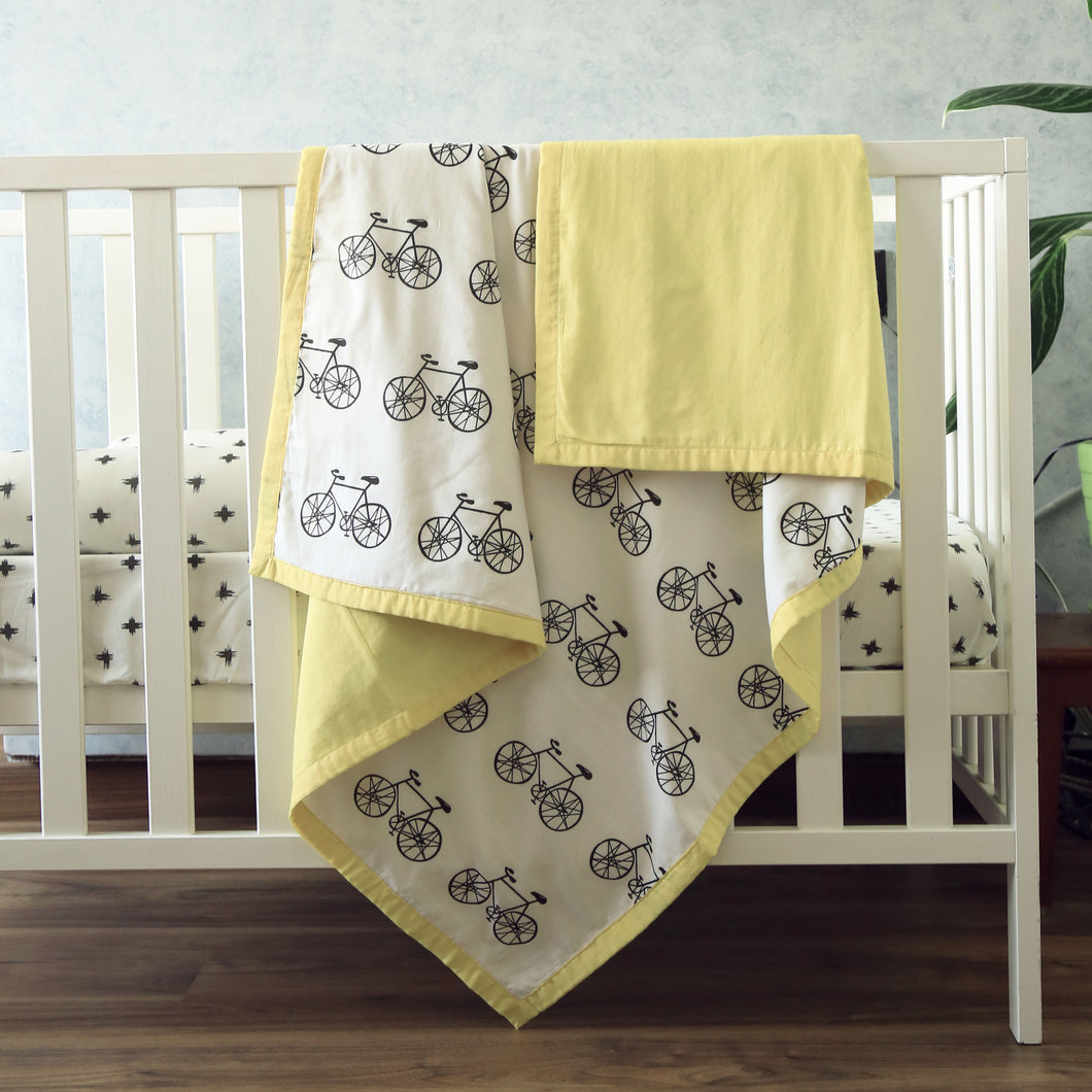 Ting-a-Ling... Let's go Cycling - Organic Dohar (Day Blanket) - Oranges and Lemons