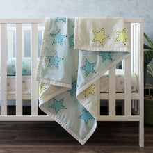 Load image into Gallery viewer, Stars - Organic Cot Bedding Set (Blue+Yellow) - Oranges and Lemons
