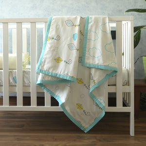 Fly Away High - 3 Piece Cot Bedding Set - Oranges and Lemons