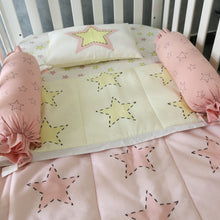 Load image into Gallery viewer, Stars - Organic Cot Bedding Set (Pink + Yellow) - Oranges and Lemons
