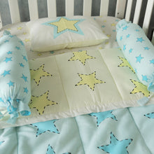 Load image into Gallery viewer, Stars - Organic Cot Bedding Set (Blue+Yellow) - Oranges and Lemons
