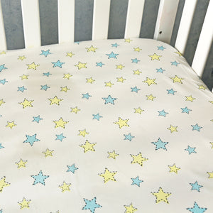 Stars - Organic Cot Bedding Set (Blue+Yellow) - Oranges and Lemons