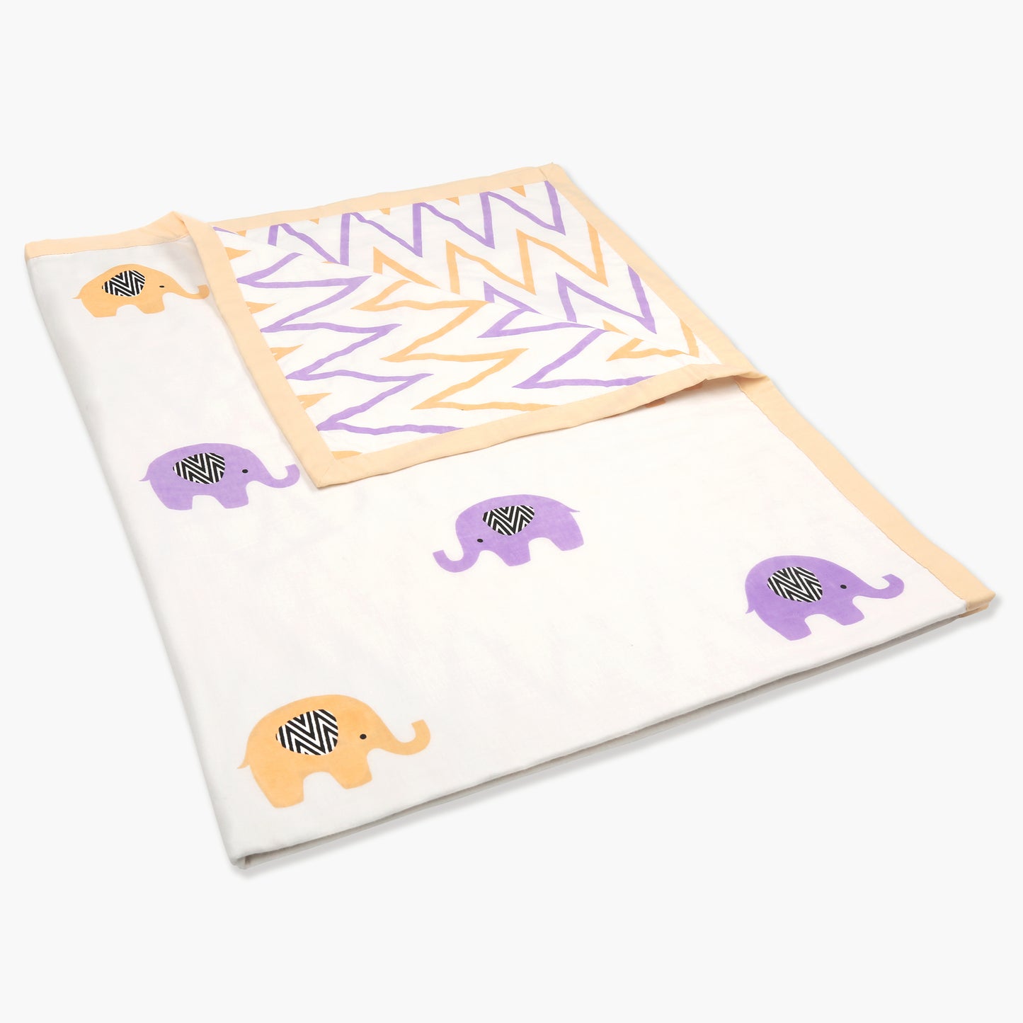 Enchanting Elephants - Organic Dohar (Day Blanket) - Oranges and Lemons