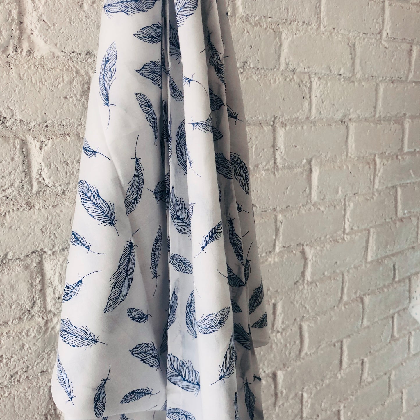Feathers (Blue) - Organic Cotton Swaddles - Oranges and Lemons