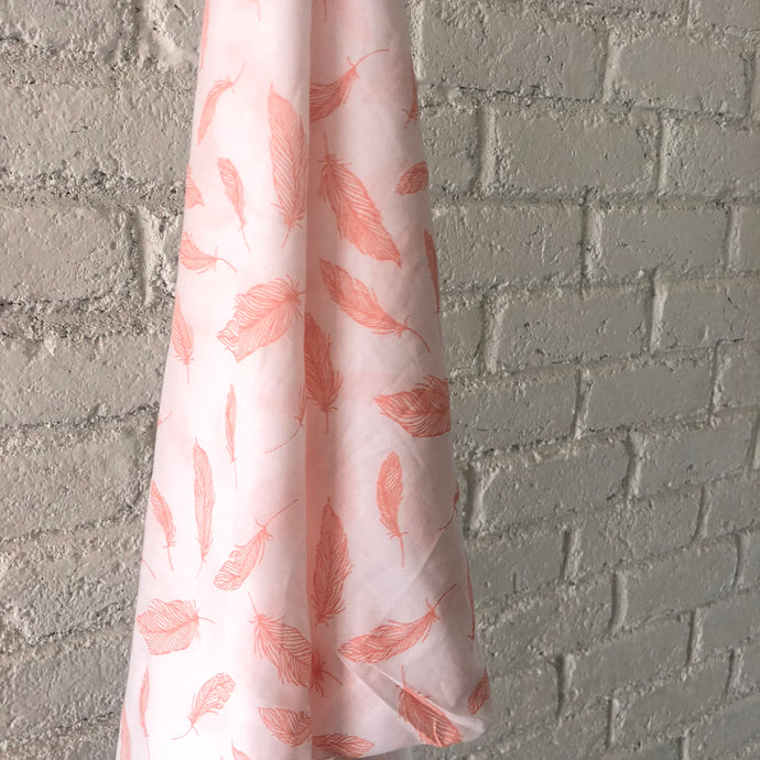 Feathers (Peach) - Organic Cotton Swaddles - Oranges and Lemons