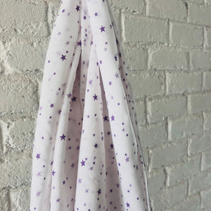 Stars (Purple) - Organic Cotton Swaddles - Oranges and Lemons