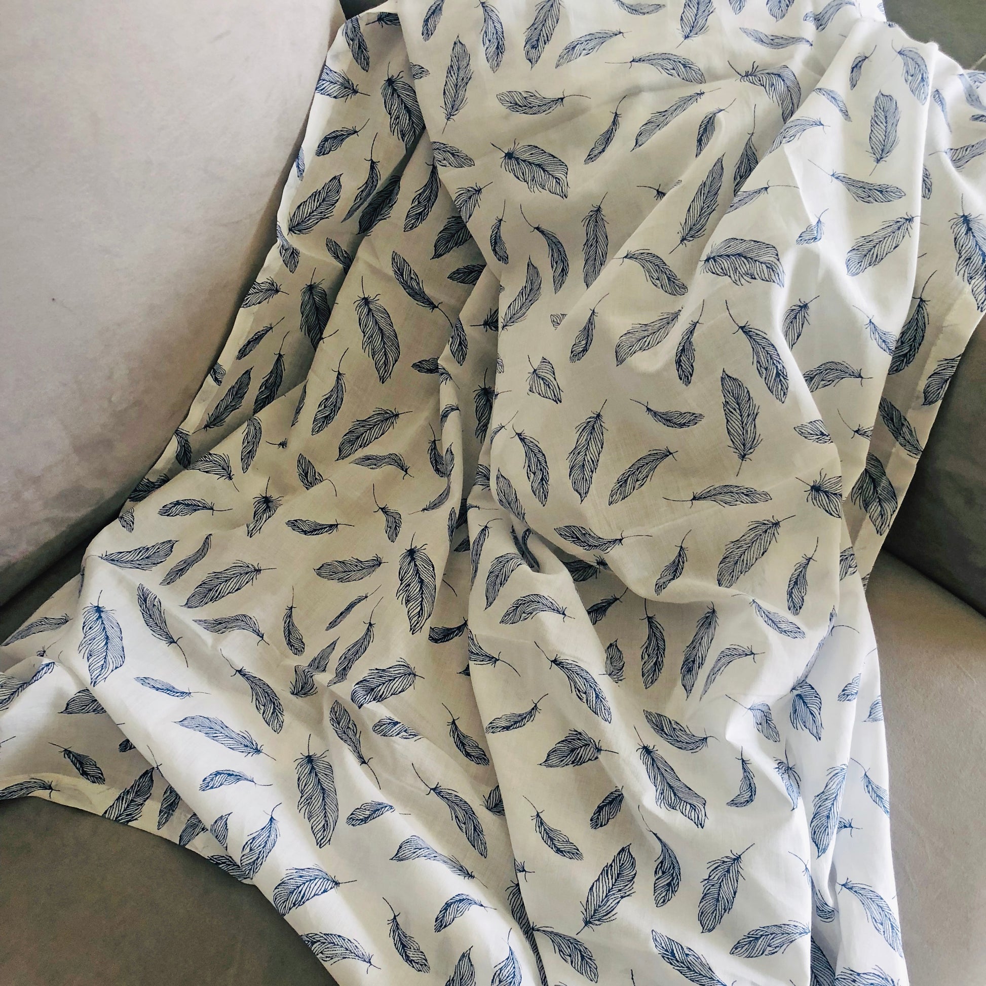 Feathers (Blue) - Organic Cotton Swaddles - Oranges and Lemons