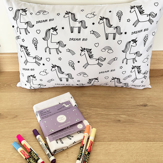 DIY Doodle Art Pillow Covers - Dream Big - Oranges and Lemons