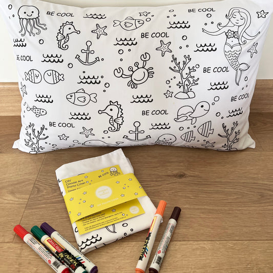 DIY Doodle Art Pillow Covers - Be Cool - Oranges and Lemons