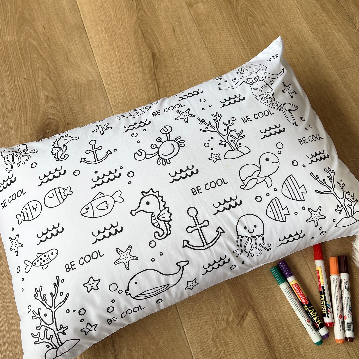 DIY Doodle Art Pillow Covers - Be Cool - Oranges and Lemons