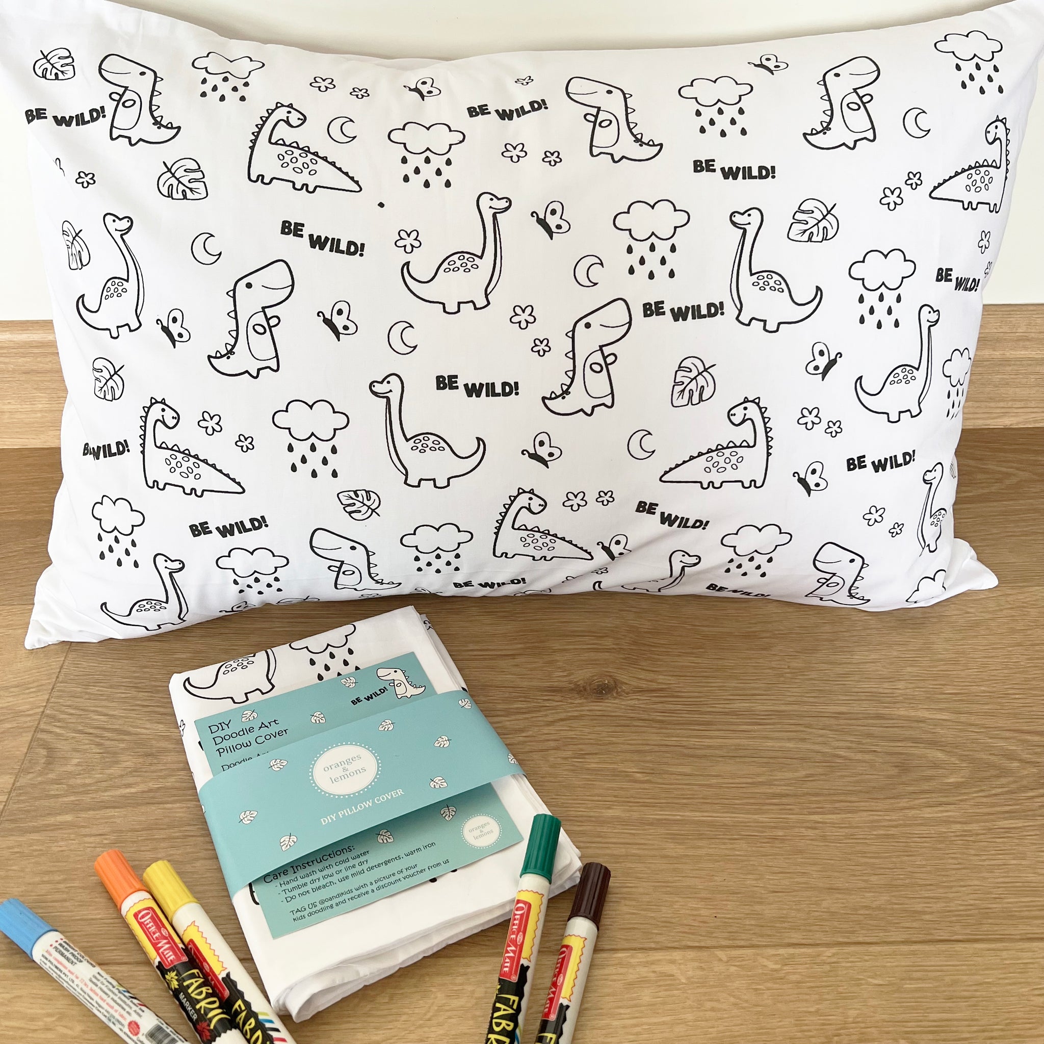 DIY Doodle Art Pillow Covers (Set of Two) Be Wild