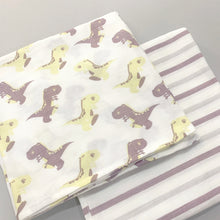 Load image into Gallery viewer, Dancing Dinasaurs - Organic Muslin Swaddles  (Set of 2) - Oranges and Lemons
