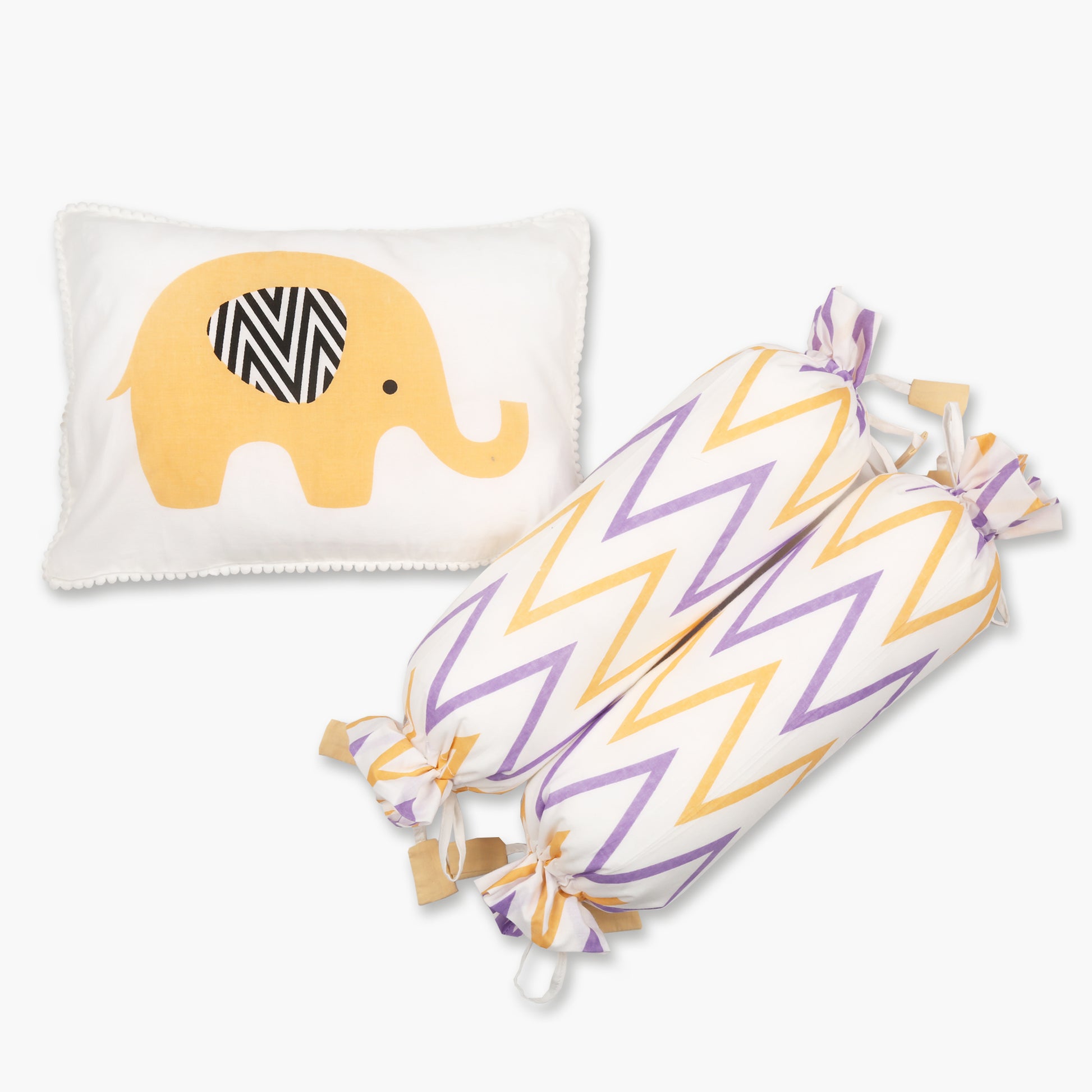 Enchanting Elephants - Organic Cot Bedding Sets - Oranges and Lemons