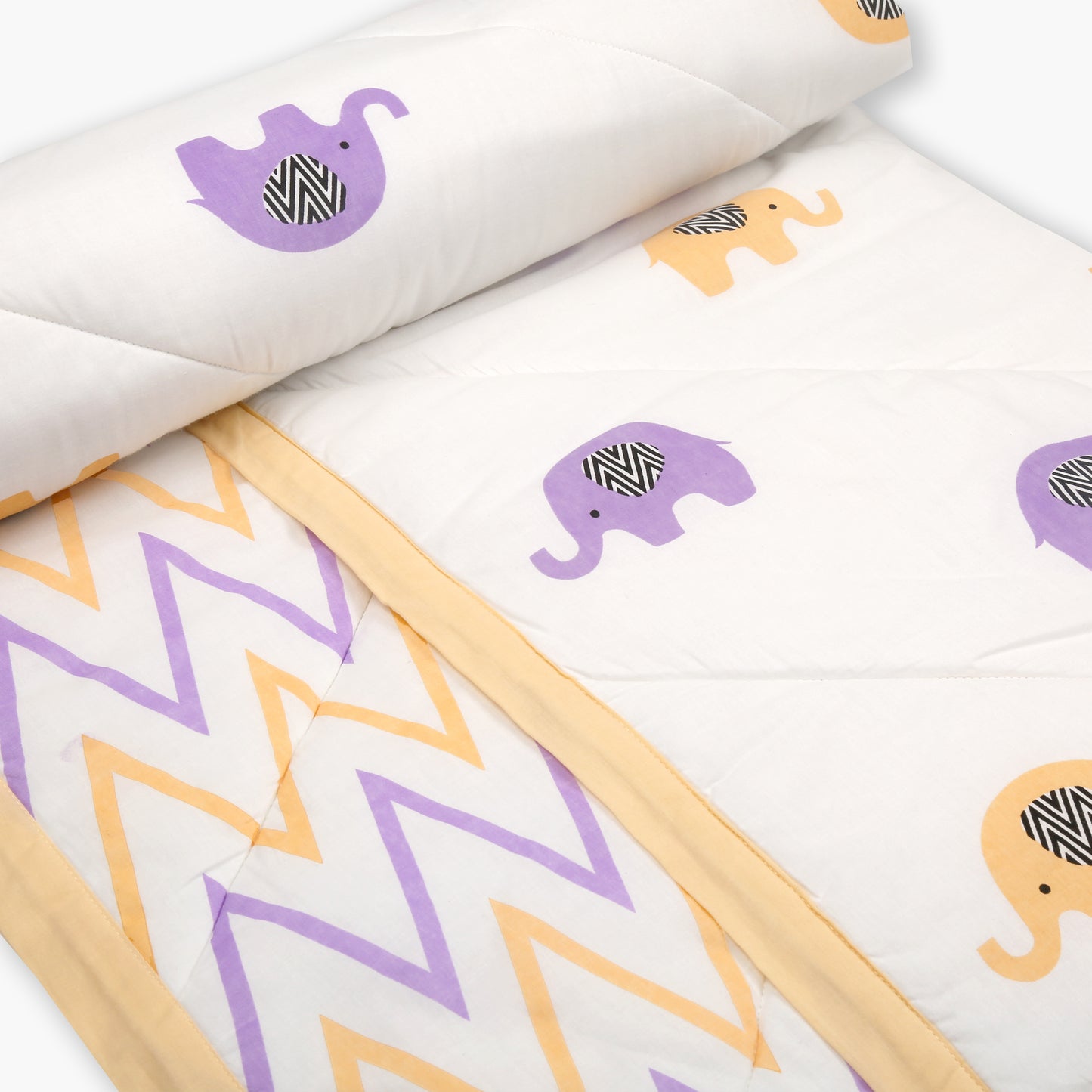 Enchanting Elephants Organic Quilt (Night Blanket) - Oranges and Lemons