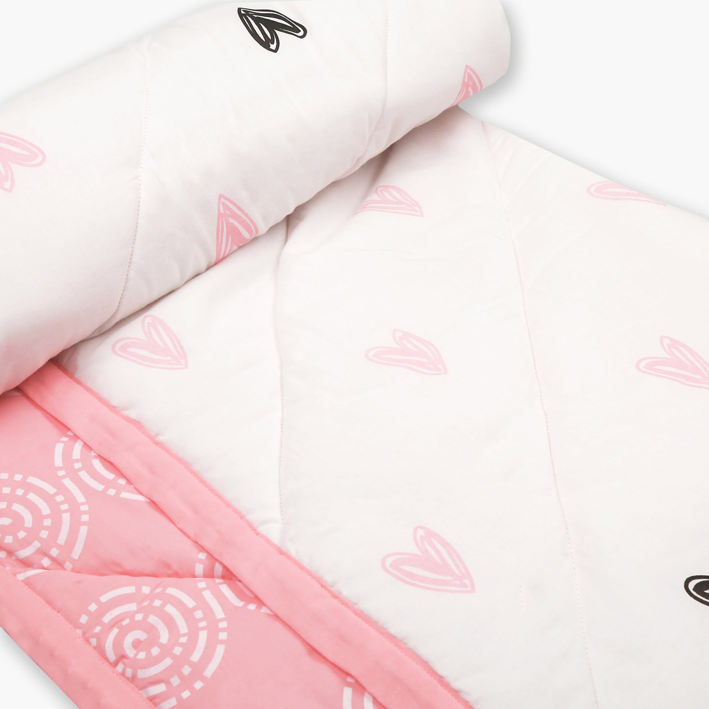 Little Hearts - Organic Quilt (Night Blanket) - Oranges and Lemons