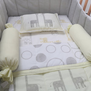 The Giraffes - Organic Cot Bedding Set - Oranges and Lemons