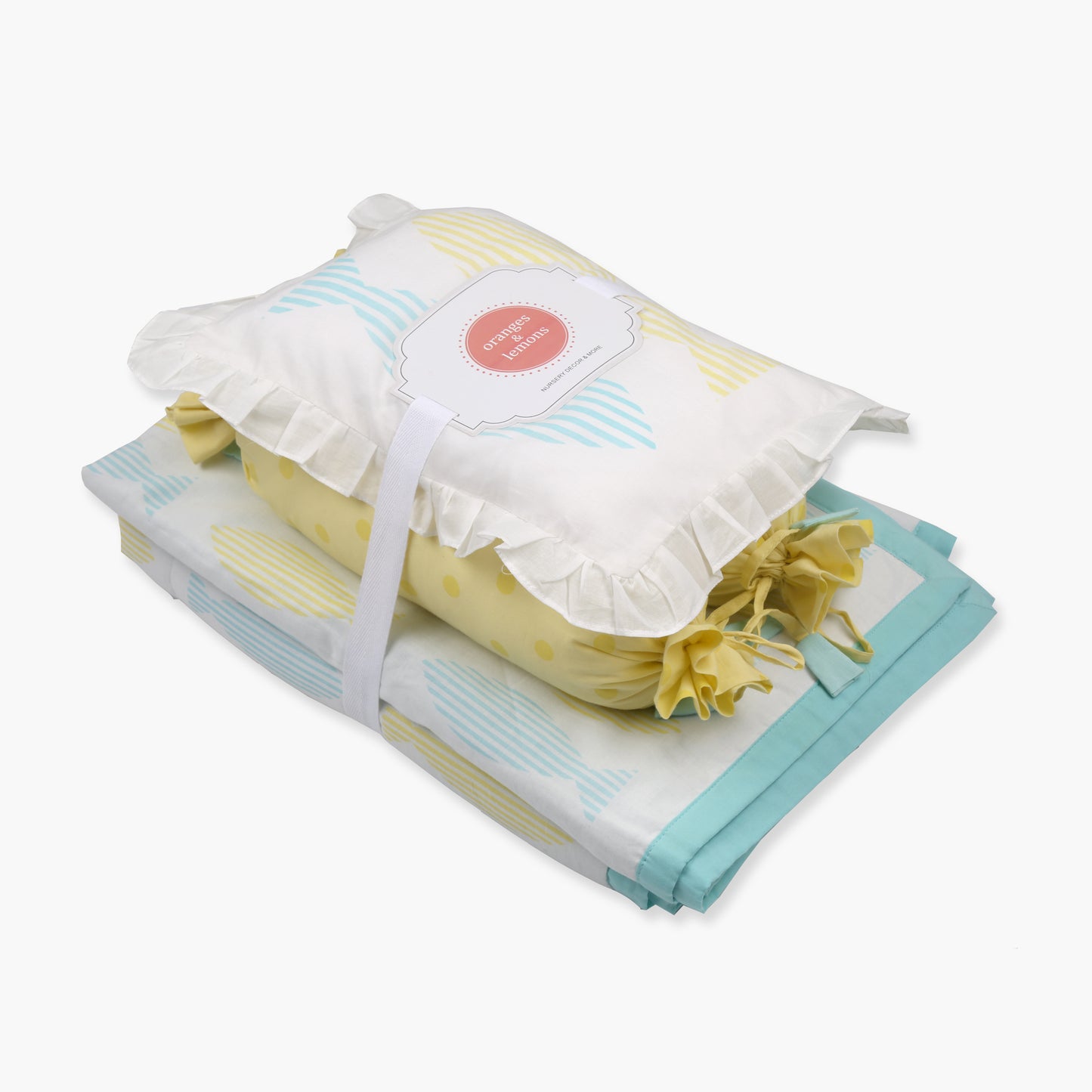 Counting Fish - Organic Cot Bedding Set - Oranges and Lemons