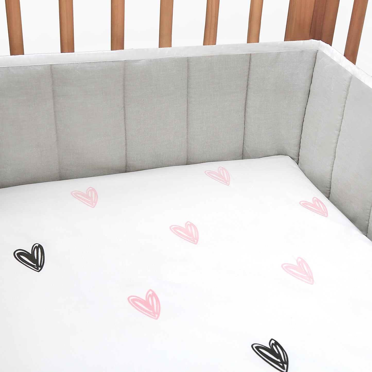 Little Hearts - Organic Cot Sheet - Oranges and Lemons