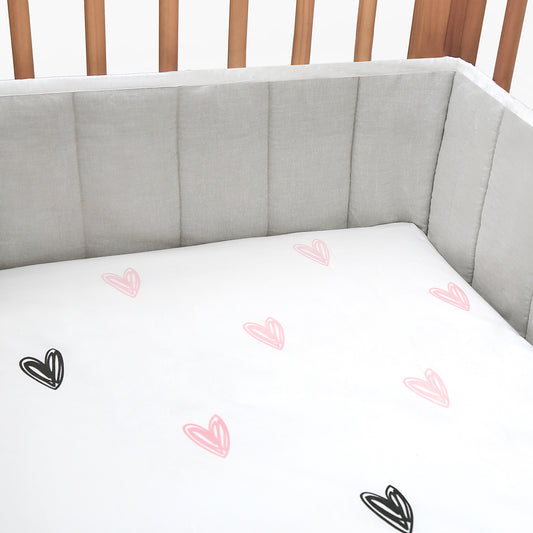 Little Hearts - Organic Cot Sheet - Oranges and Lemons