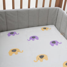 Load image into Gallery viewer, Enchanting Elephants - Organic Cot Sheet - Oranges and Lemons
