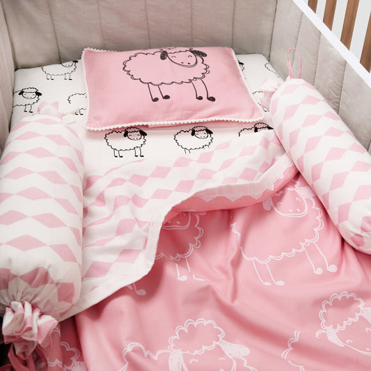 Cot sheet, Blanket, Pillow, Bolsters set  - Oranges and Lemons