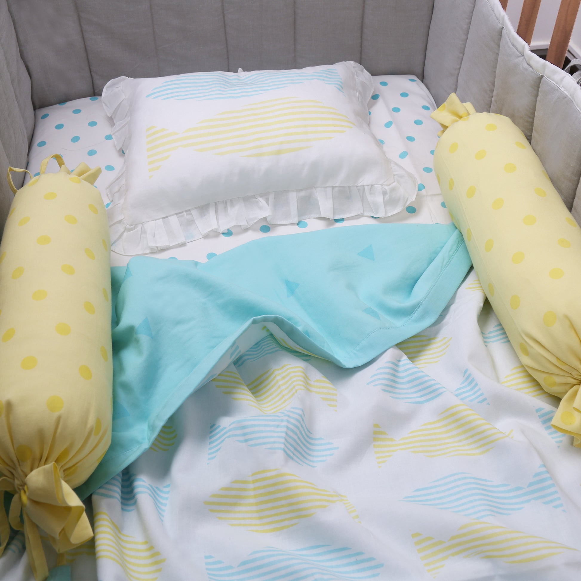 Counting Fish - Organic Cot Bedding Set - Oranges and Lemons