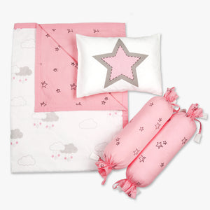 Starry Night - 3 Piece Cot Bedding Set - Oranges and Lemons