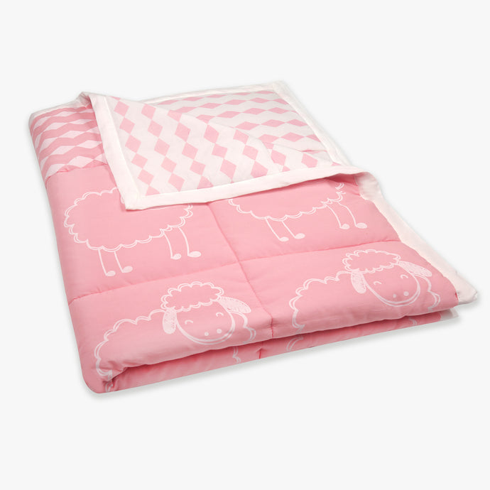 Baa...Baa...Pink Sheep - Organic Quilt (Night Blanket) - Oranges and Lemons