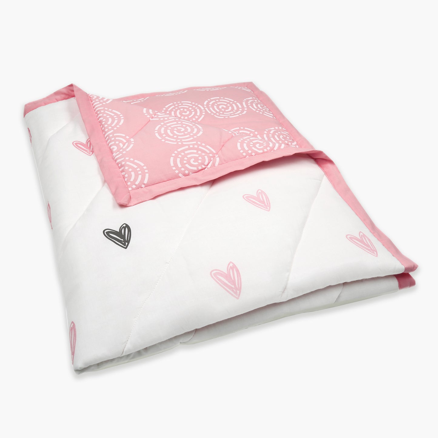 Little Hearts - Organic Quilt (Night Blanket) - Oranges and Lemons
