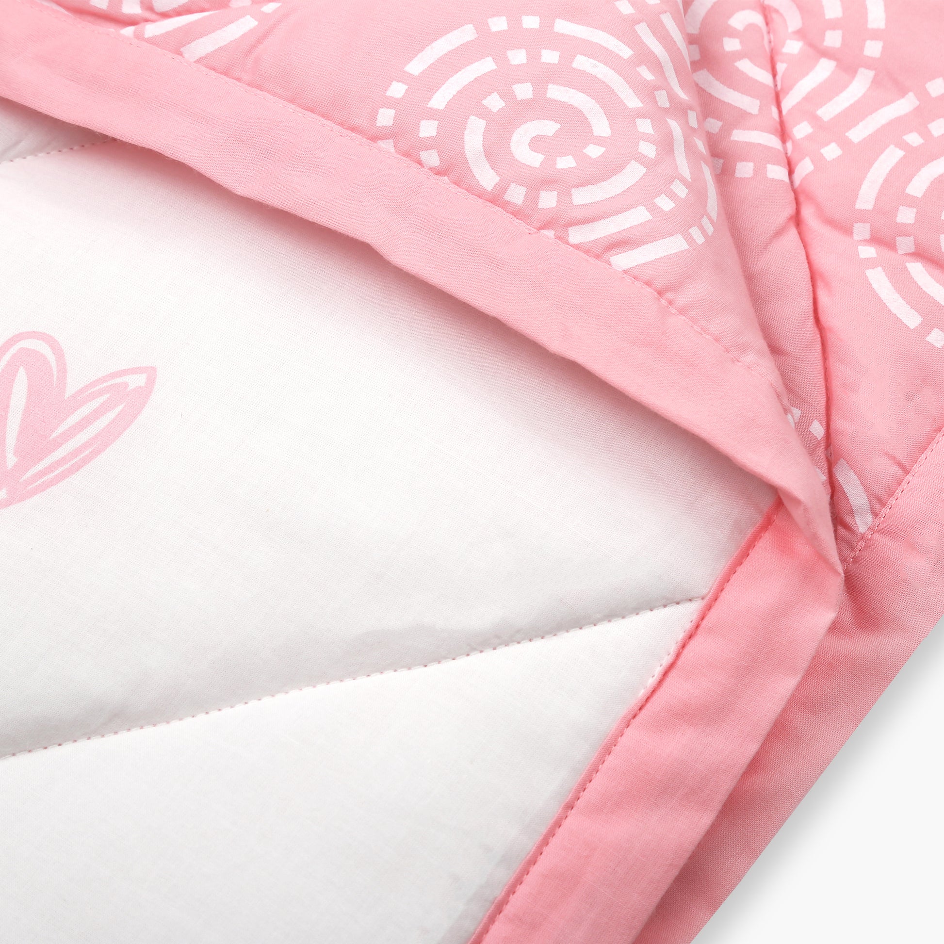 Little Hearts - Organic Quilt (Night Blanket) - Oranges and Lemons