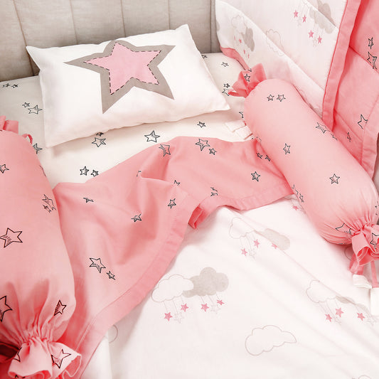 Starry Night - Organic Cot Bedding Set - Oranges and Lemons