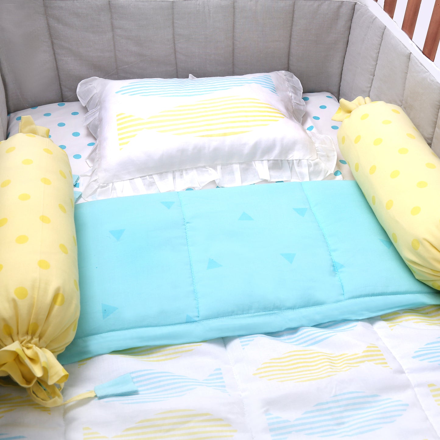 Counting Fish - Organic Cot Bedding Set - Oranges and Lemons