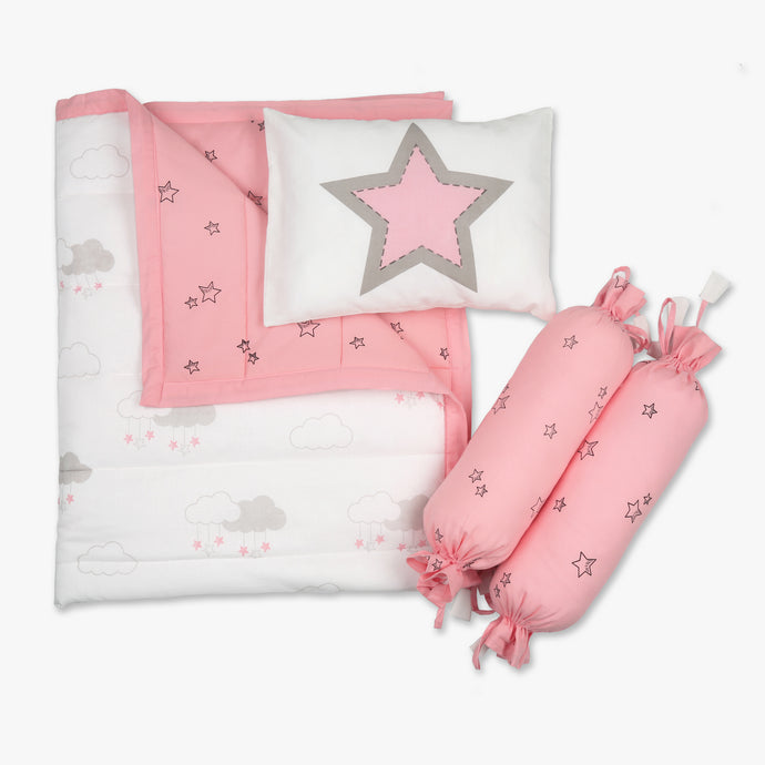 Starry Night - 3 Piece Cot Bedding Set - Oranges and Lemons